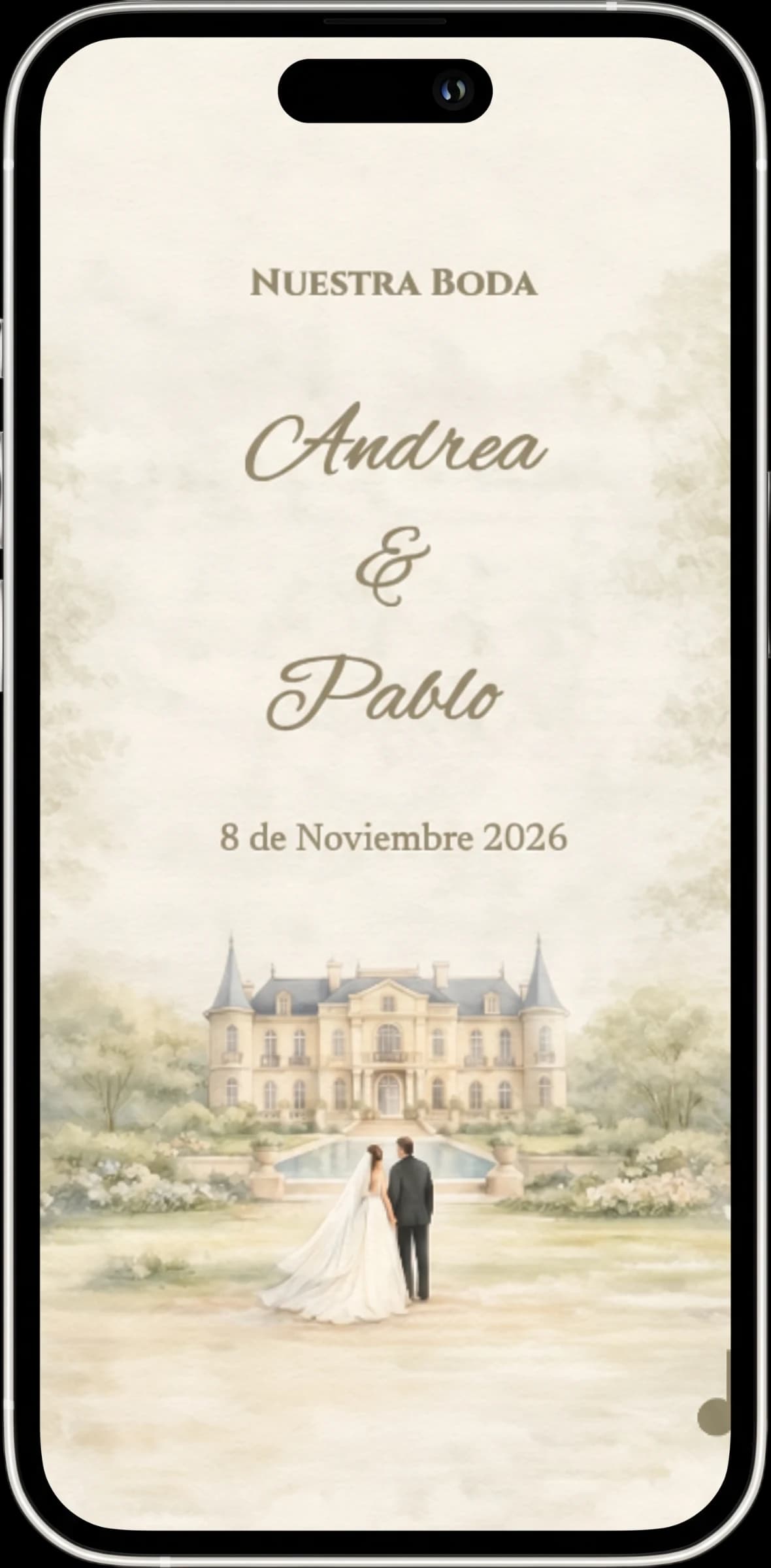 Digital invitation on a phone created in the canvas editor